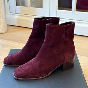 NWT rag & bone ASLEN MID BOOT leather Ankle Bootie Burgundy size 36.5